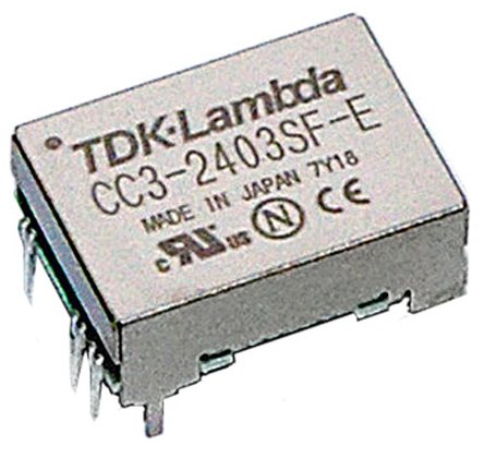 TDK-Lambda CC-E DC-DC Converter, 5V dc/ 600mA Output, 9 → 18 V dc Input, 3W, Through Hole, +85°C Max Temp -40°C