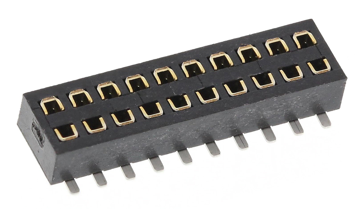 m50-3151042 HARWIN Straight Surface Mount PCB Socket, 20-Contact, 2-Row, 1.27mm Pitch, Solder Termination