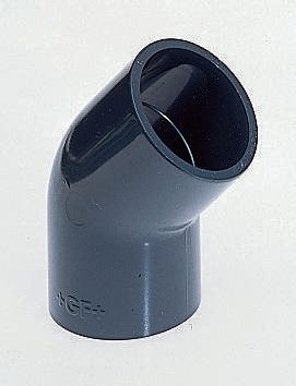 Georg Fischer Plastic Pipe Fitting, 45° Push-in Elbow 1/2 in