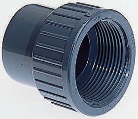 Georg Fischer Plastic Pipe Fitting, Straight Push-in Adapter 1/2 in