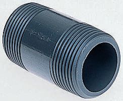 Georg Fischer Plastic Pipe Fitting, Straight Threaded R Nipple 2 in 2 in