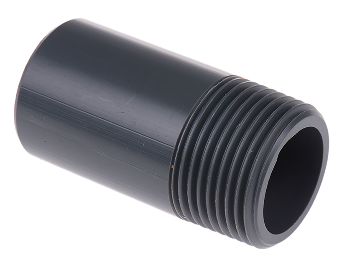Georg Fischer Plastic Pipe Fitting, Straight Threaded R Nipple 1 in