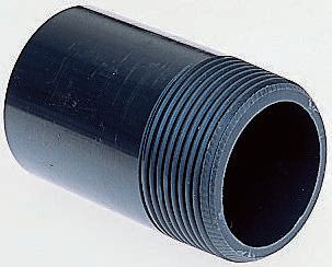 Georg Fischer Plastic Pipe Fitting, Straight Threaded R Nipple 11/2 in