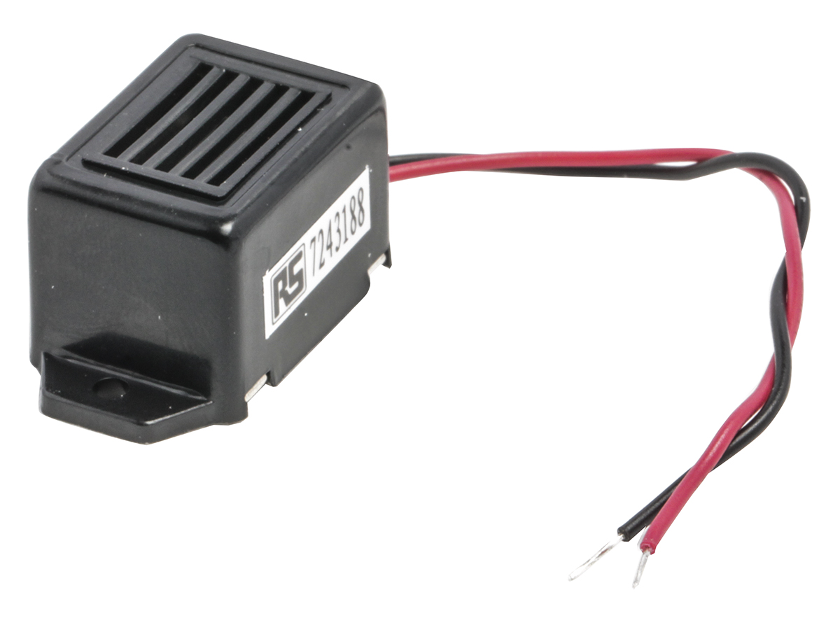 RS PRO 75 dB Flange Continuous Internal Magnetic Buzzer Component 15.5 mm 4 V dc Min 33.5 mm 15.5mm 8V dc Max