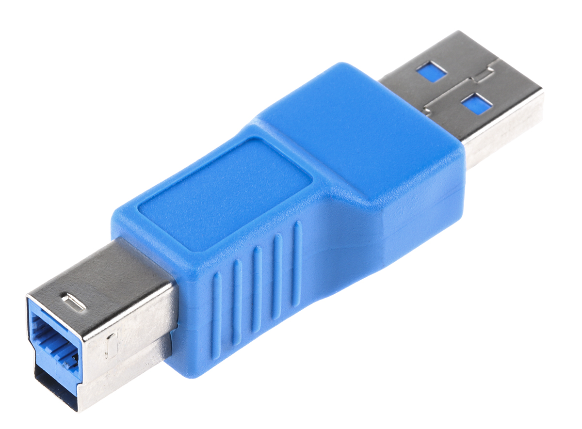 724-4143 RS PRO USB Type A to Male to USB B Male Adapter