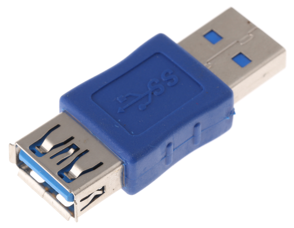 RS PRO USB Type A to Male to USB Type A Male Adapter