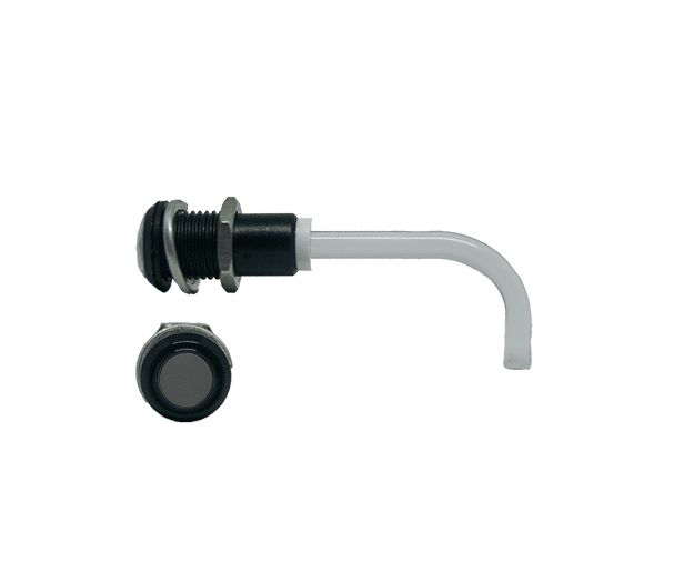 RHD-1100-2500-F9PS67PR Bivar, Panel Mount Right Angle LED Light Pipe, Smoke Round Lens