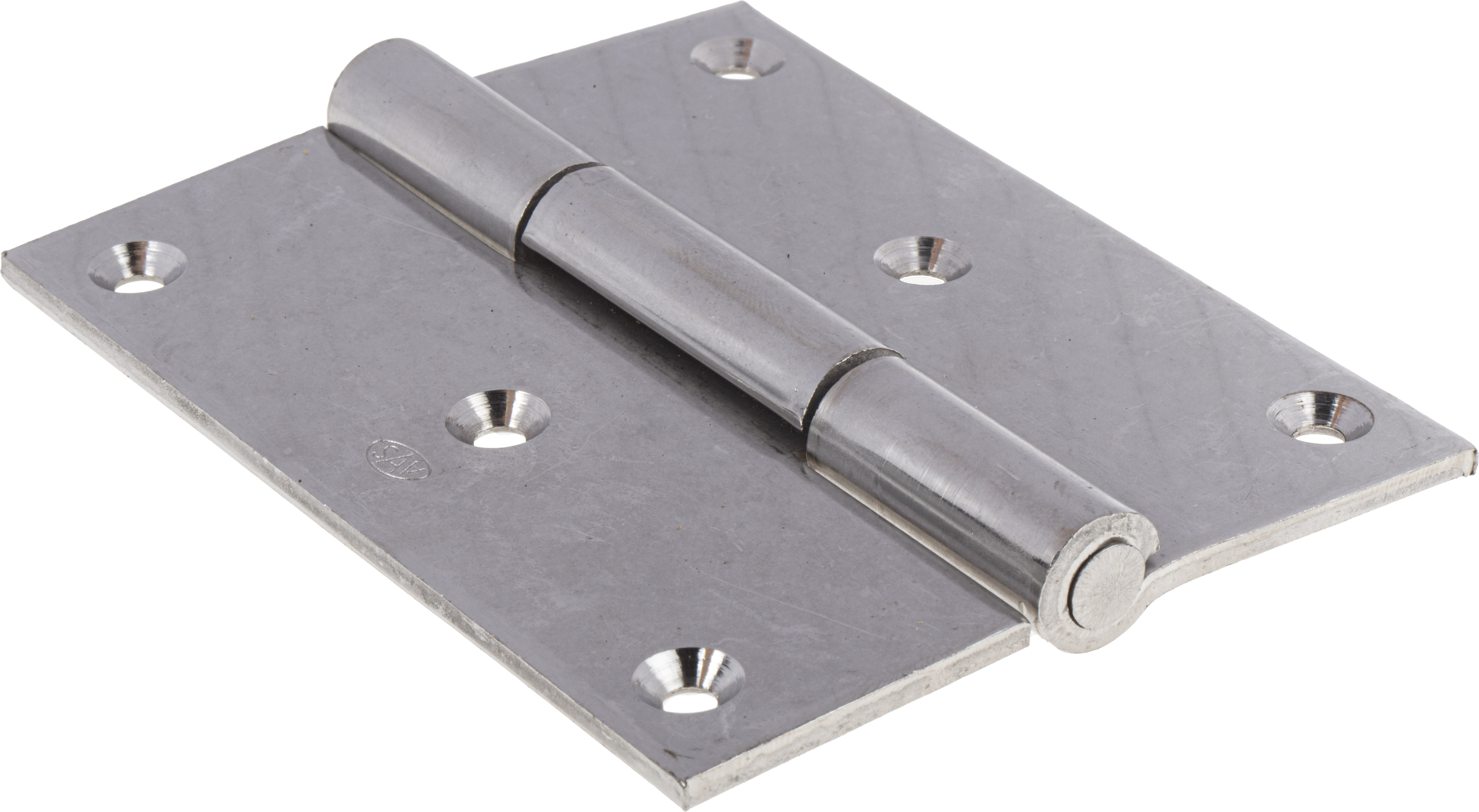 RS PRO Stainless Steel Butt with a Fixed Pin, Screw Fixing, 100 mm x 80 mm x 3 mm