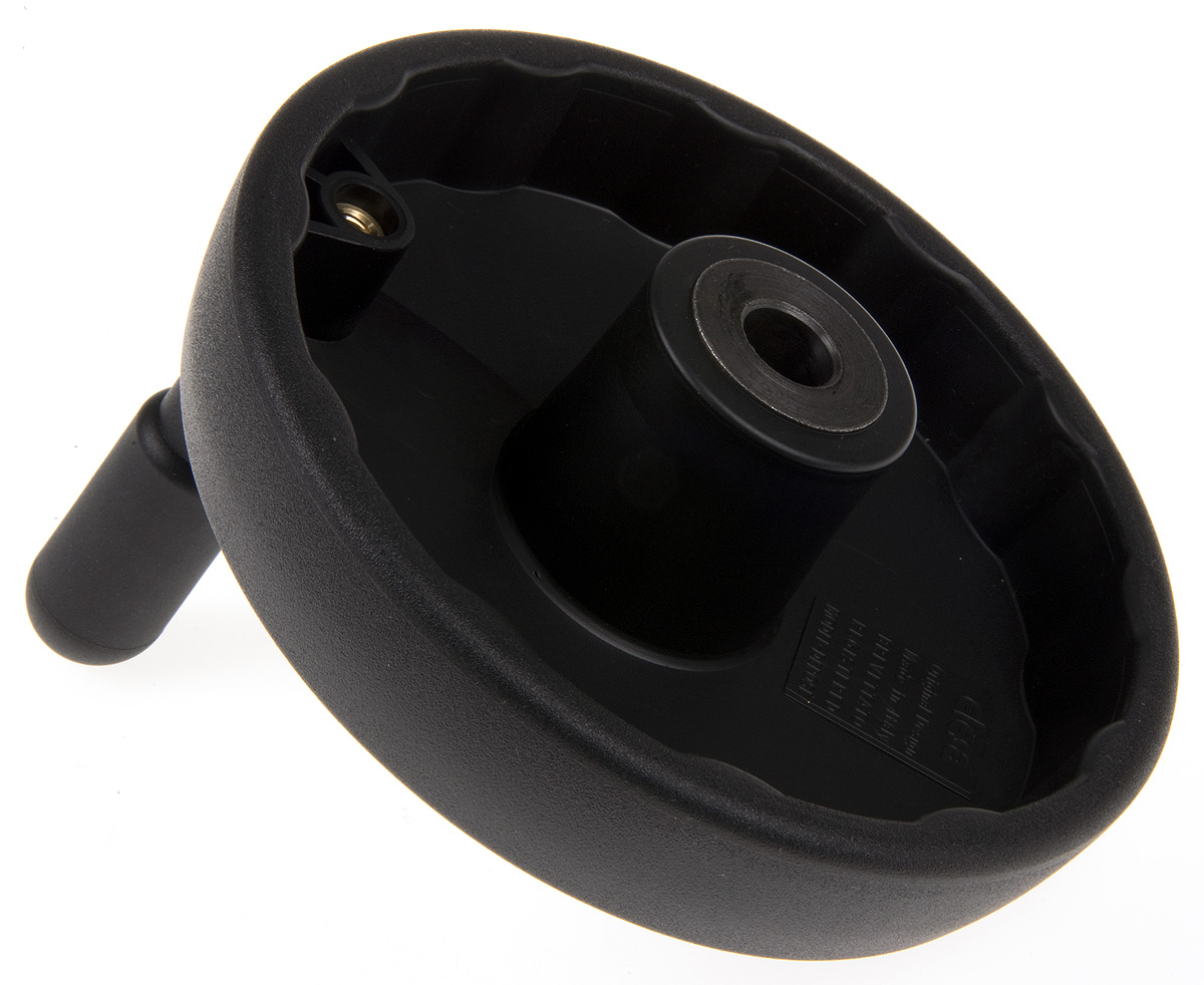 72701 Elesa Black Technopolymer Hand Wheel, 125 mm diameter