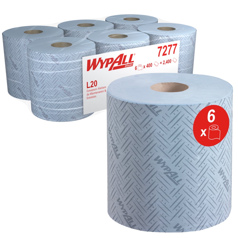 WYPALL WypAll® L20 General Clean™ (7277) Roll Paper Towel, 380 x 200 mm, 2 Ply, 2400 Sheets