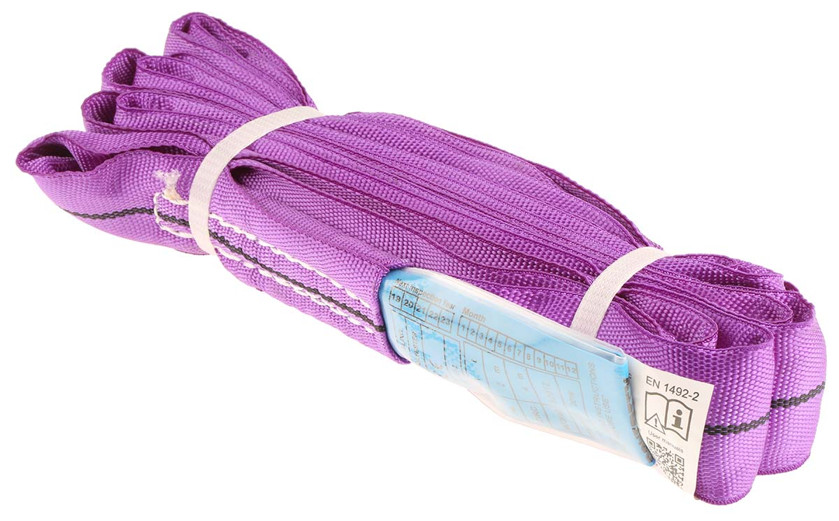 RS PRO 4 m Purple Lifting Sling Round, 1 t