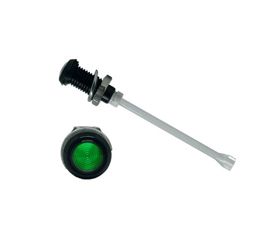 RHD-1160-F6PZG67PR Bivar, Panel Mount Vertical LED Light Pipe, Green Round Lens
