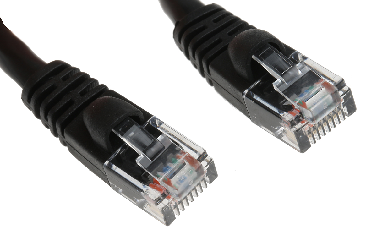 Cinch 73, 300 mm Cat5e Ethernet Cable, Black Polyvinyl Chloride Sheath Unscreened, Unshielded
