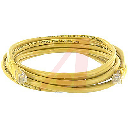 Cinch 73, 1.52 m Cat5e Ethernet Cable, Yellow Polyvinyl Chloride Sheath Unscreened, Unshielded