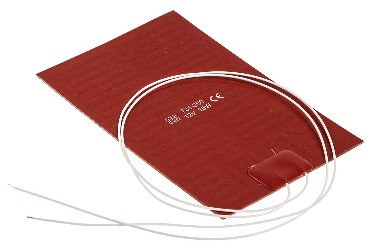 RS PRO Silicone Heater Mat, 24V dc, 15 W Rectangle, 30 mm 15mm