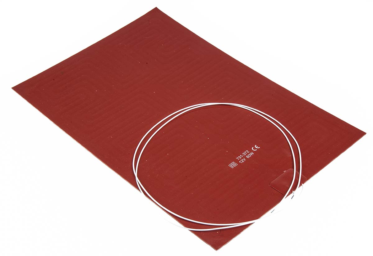 RS PRO Silicone Heater Mat, 24V dc, 60 W Rectangle, 200 mm 300mm
