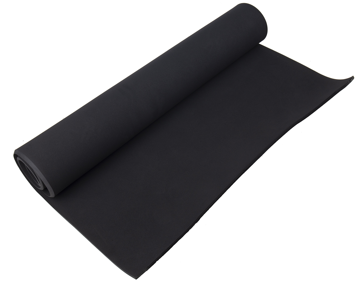 RS PRO Black Neoprene Sponge Rubber Sponge Sheet, 1 m x 2m x 10 mm, 85 °C