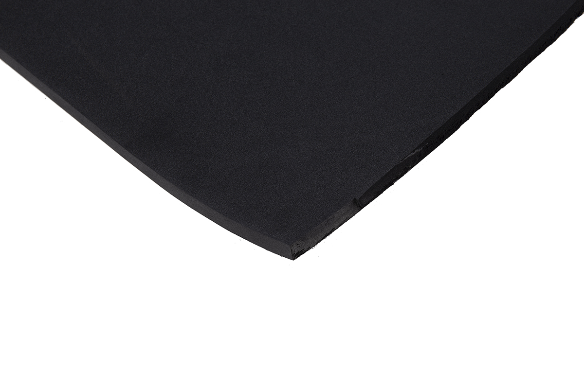 733-6747 RS PRO Black Neoprene Sponge Rubber Sponge Sheet, 1 m x 2m x 10 mm, 85 °C