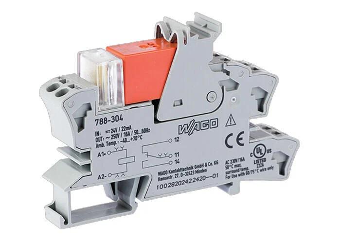 788-304 Wago 788 Series Interface Relay, DIN Rail Mount, 24V dc Coil, SPDT, 16A Load