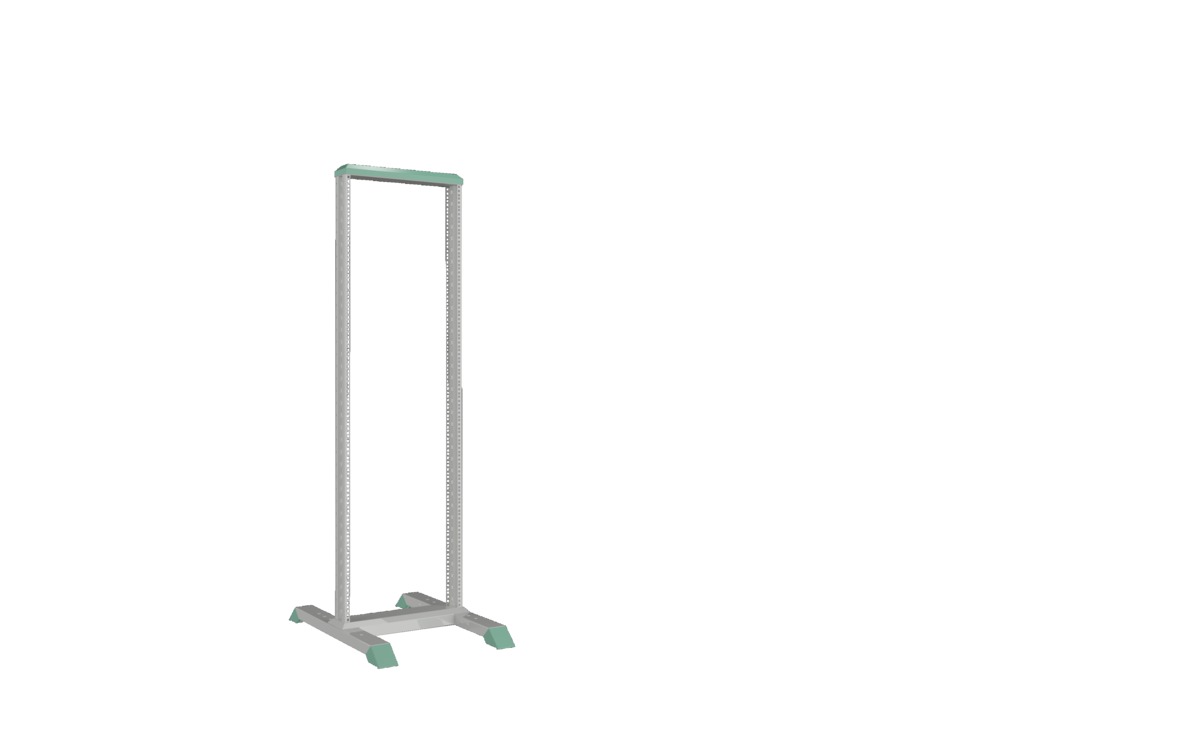 Rittal DK 7396 Series Grey 36 U Sheet Steel Server Rack , with 2 Post Frame, 750 mm, 1722 mm Height 550 mm