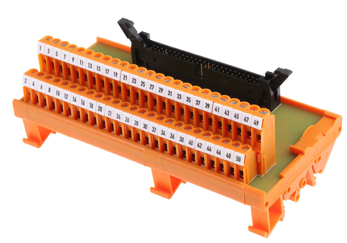 403-342 RS PRO 50-Contact Interface Module, IDC Connector, DIN Rail Mount, 1A