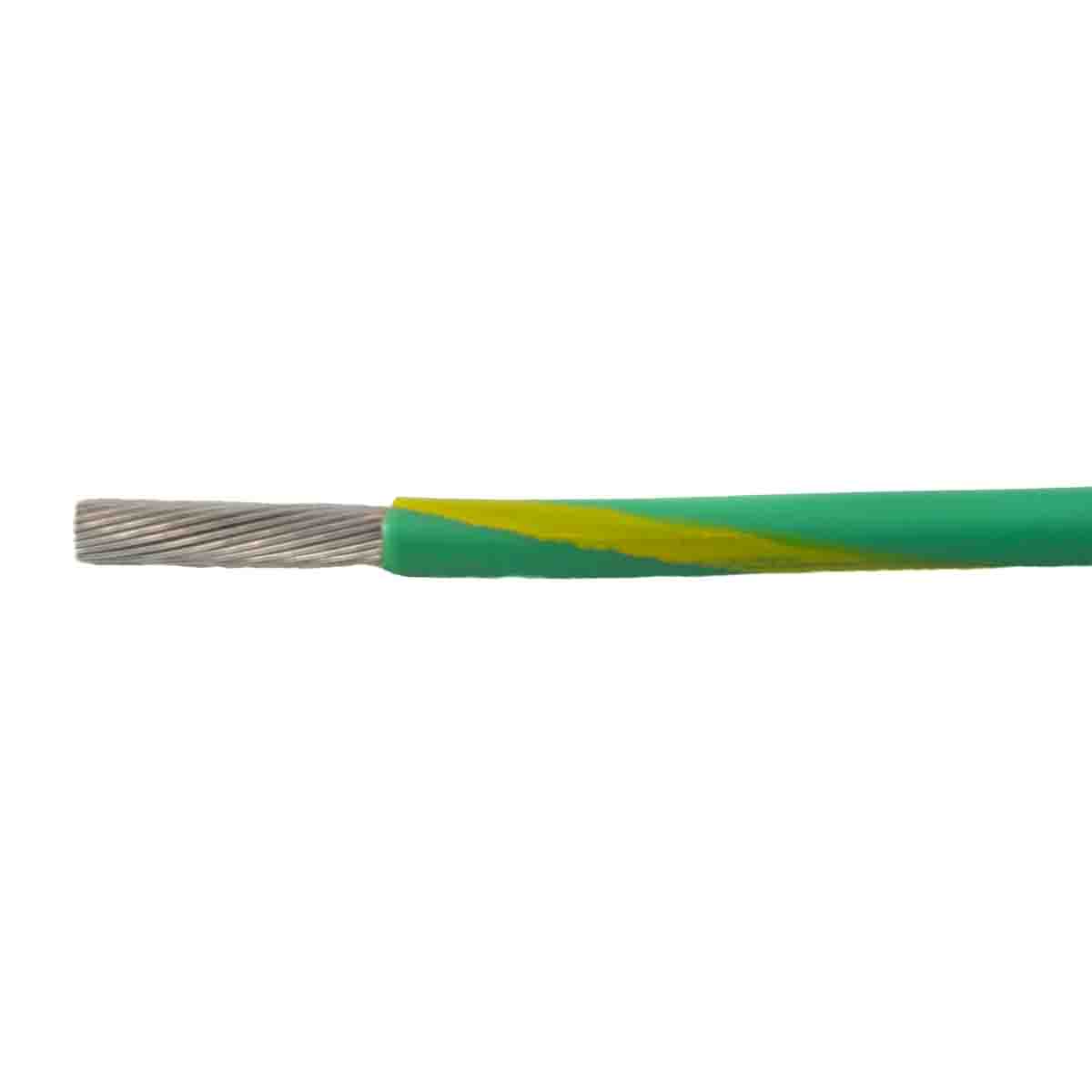 Alpha Wire Ecogen Ecowire Metric Series Green/Yellow 0.75 mm² Hook Up Wire, 18 AWG, 42/0.16 mm², 50m, Polyphenylene