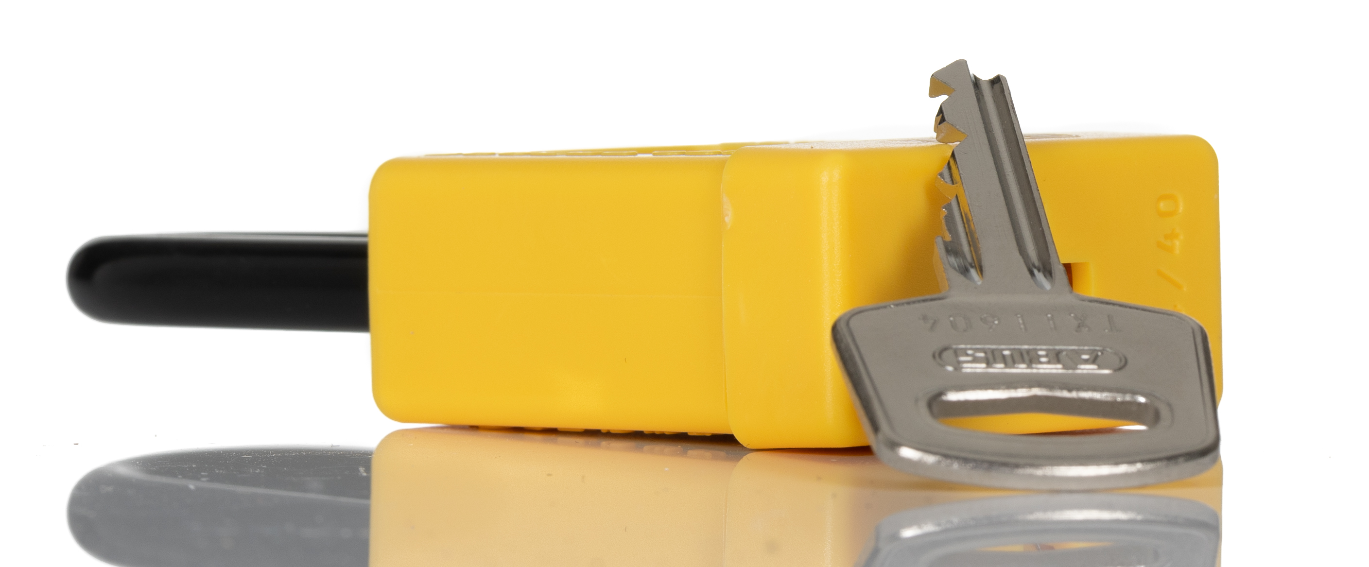 7440yellow-kd ABUS Key Steel, Aluminium Safety Padlock Weatherproof, 6.5 mm Shackle, 38 mm Body