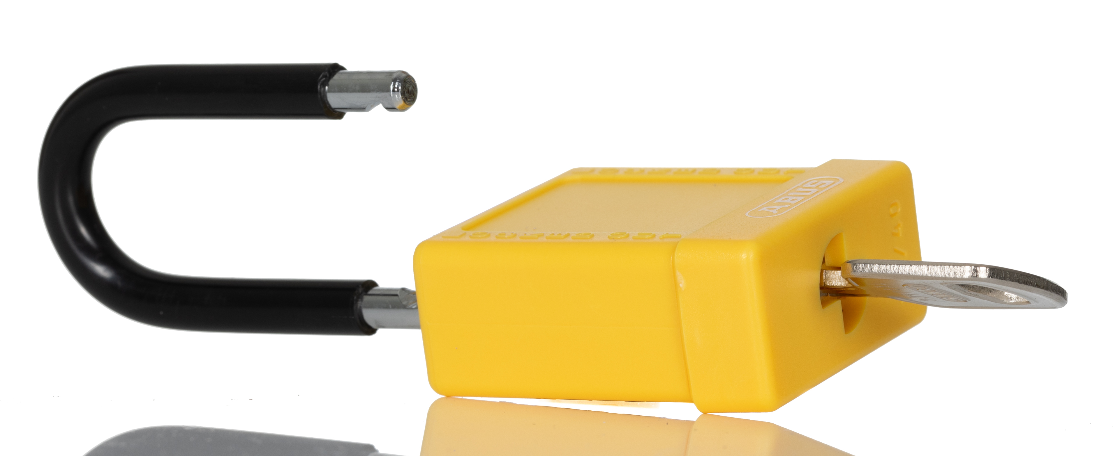 7440yellow-kd ABUS Key Steel, Aluminium Safety Padlock Weatherproof, 6.5 mm Shackle, 38 mm Body