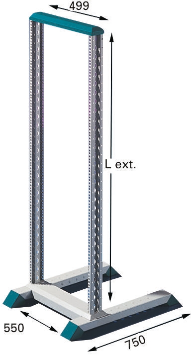 Rittal DATARACK Series Grey 40 U Steel Server Rack , with 2 Post Frame, 750 mm, 1899 mm Height 550 mm