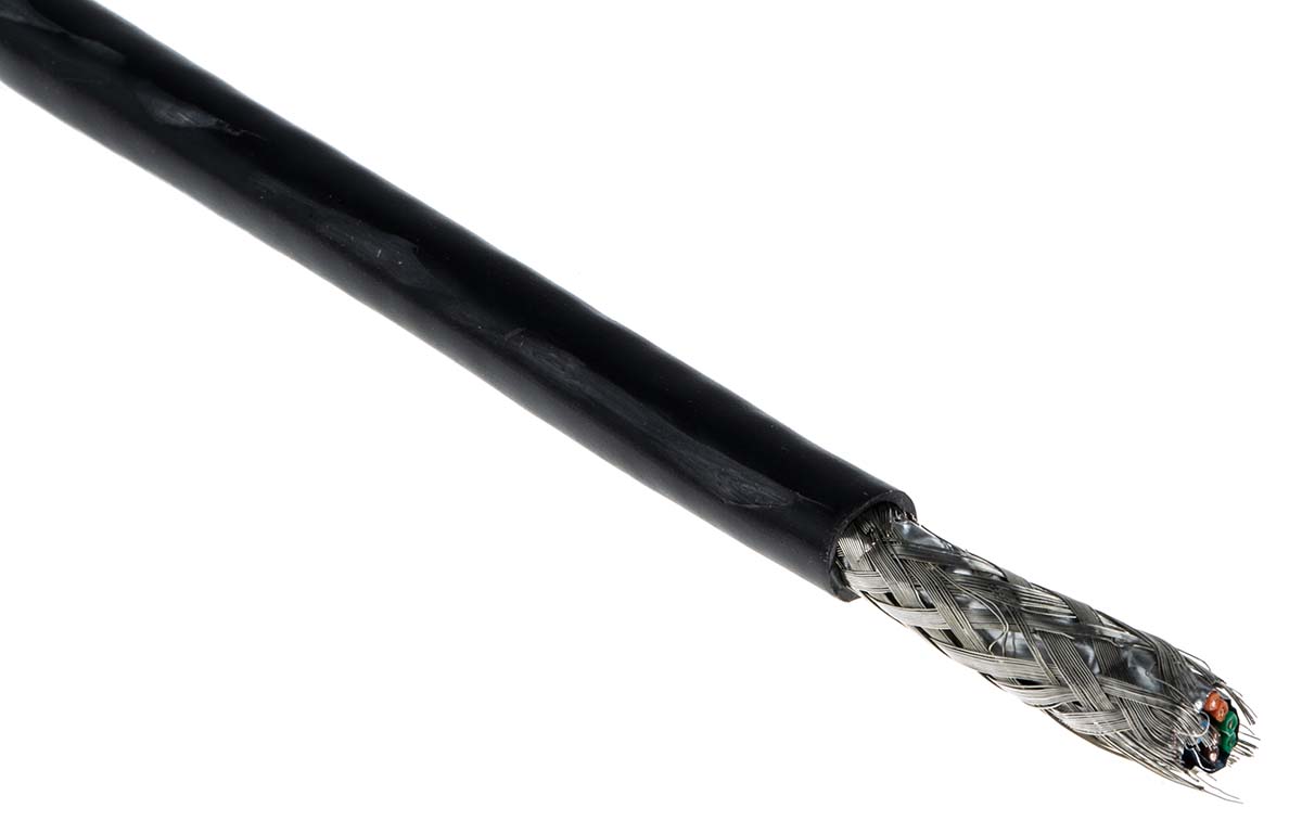Belden 74001E, 305 m Cat5e Ethernet Cable, Black Polyvinyl Chloride Sheath Screened, Shielded