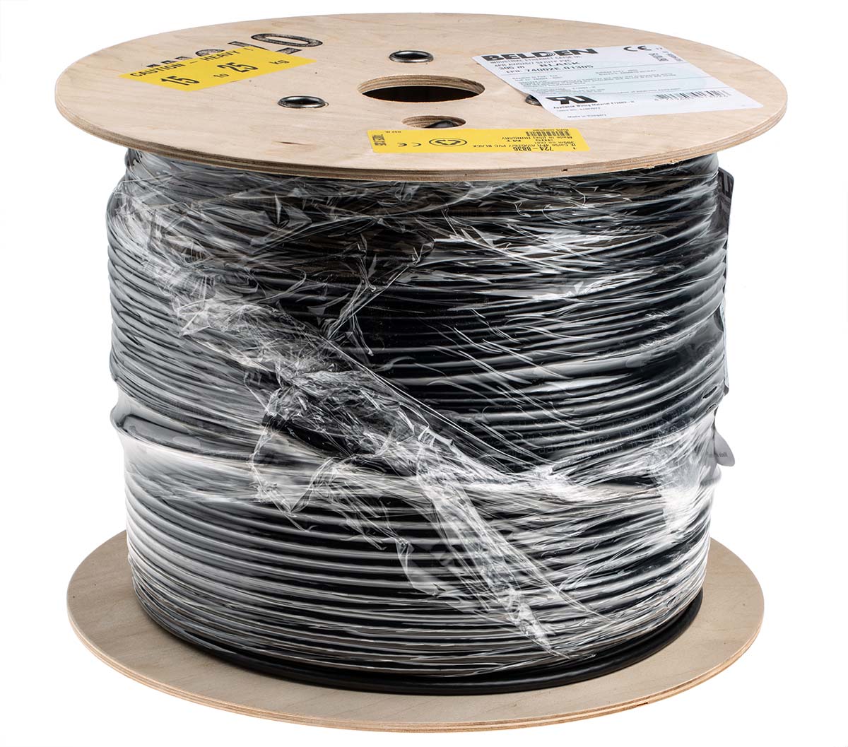 74002e00305 Belden 74002E, 305 m Cat5e Ethernet Cable, Black Polyvinyl Chloride Sheath Screened, Shielded