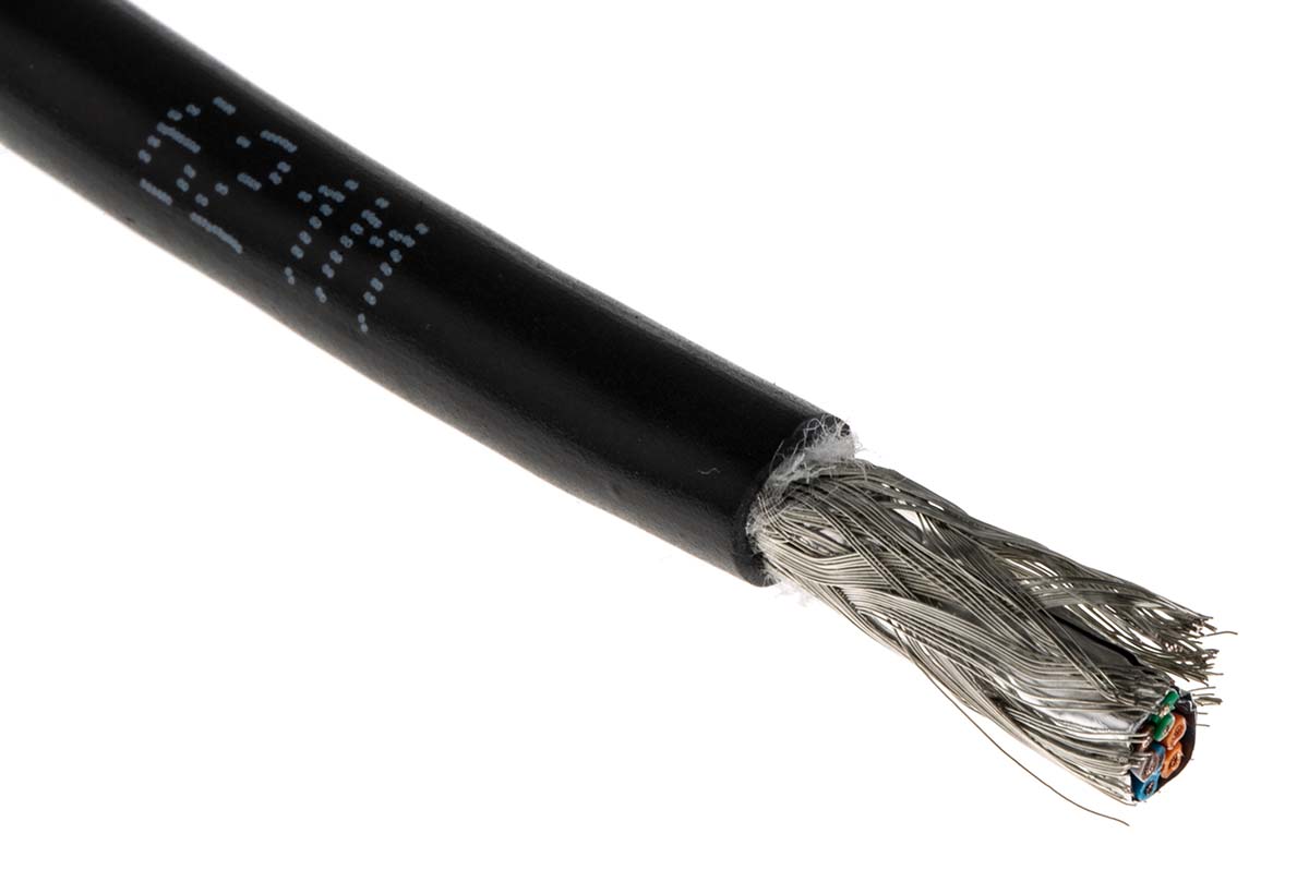 Belden 74003PU, 305 m Cat5e Ethernet Cable, Black Polyurethane Sheath Screened, Shielded