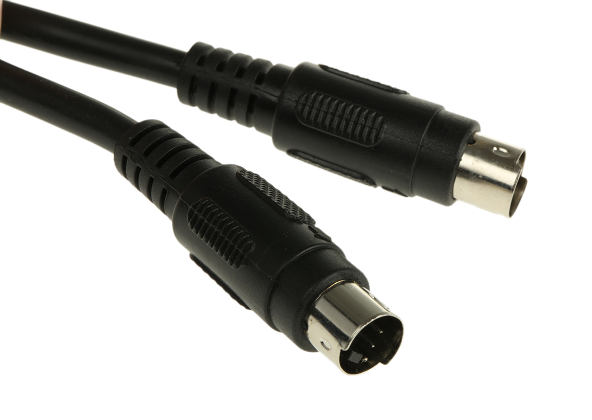 742-4270 RS PRO Male Mini DIN to Male Mini DIN Black DIN Cable 3 m