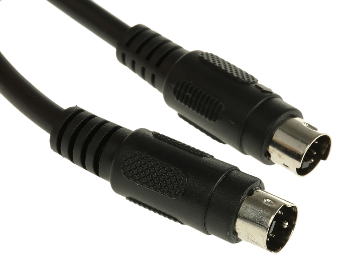 742-4289 RS PRO Male Mini DIN to Male Mini DIN Black DIN Cable 5 m