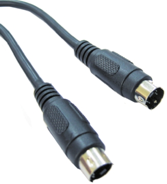 RS PRO Male 4-Pin to Male Mini DIN Black DIN Cable 20 m