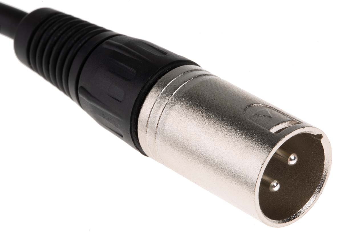 742-4488 RS PRO Female XLR to Male XLR XLR Cable, Black, 1 m