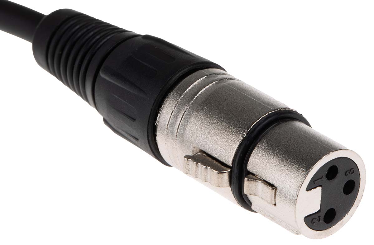 742-4488 RS PRO Female XLR to Male XLR XLR Cable, Black, 1 m