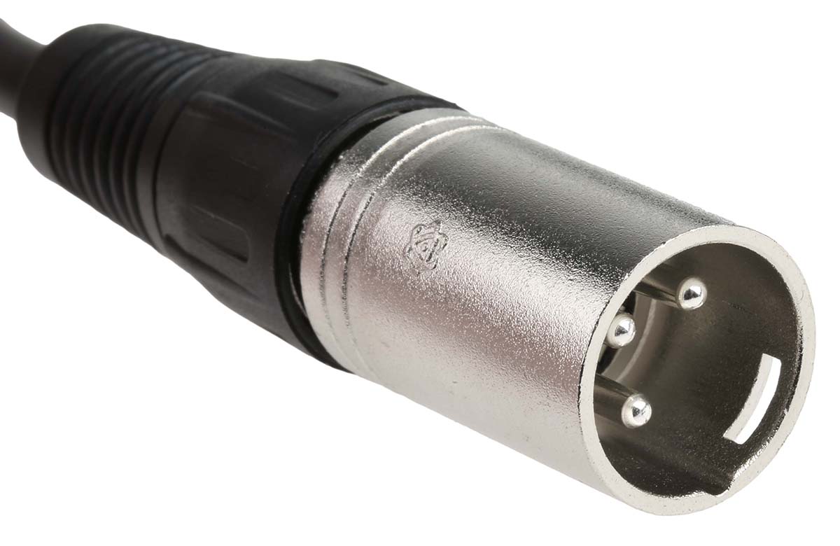 RS PRO Female XLR to Male XLR XLR Cable, Black, 3 m