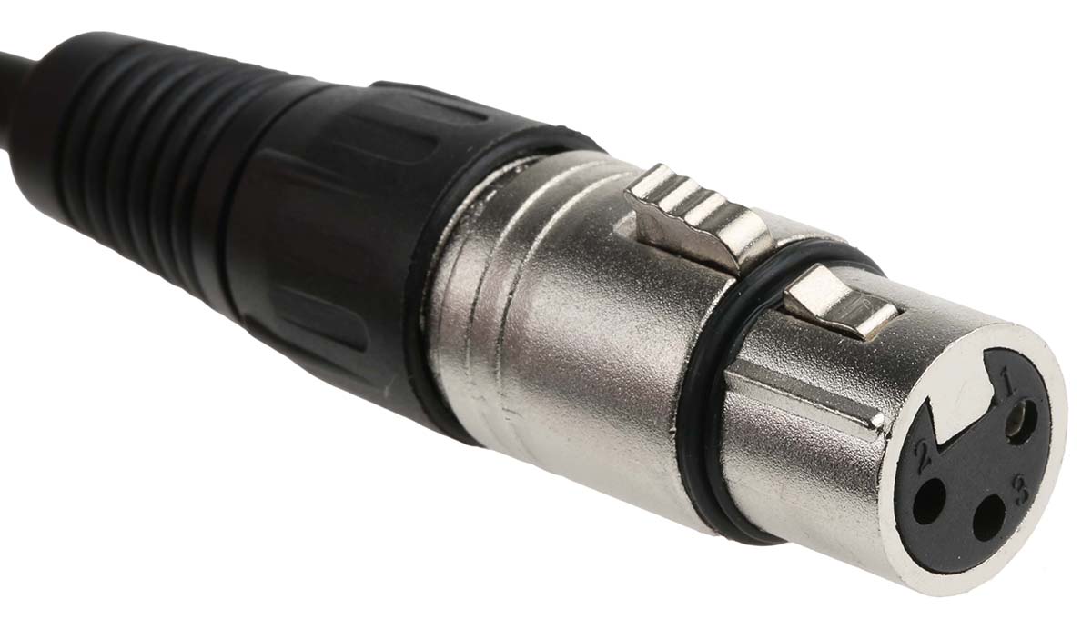 742-4494 RS PRO Female XLR to Male XLR XLR Cable, Black, 3 m