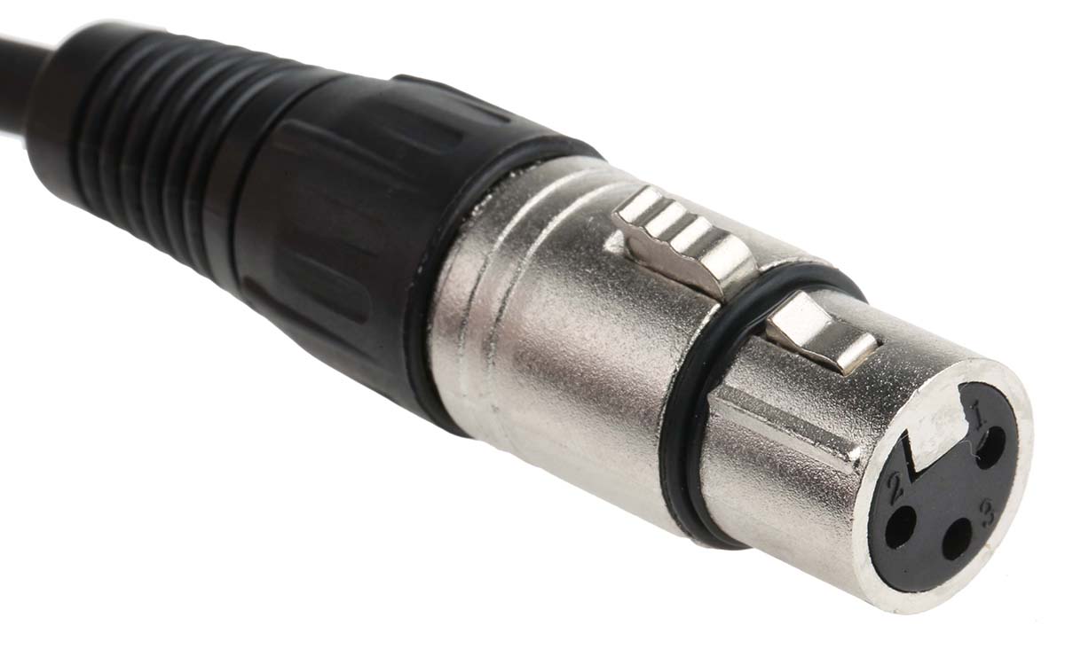 742-4501 RS PRO Female XLR to Male XLR XLR Cable, Black, 5 m