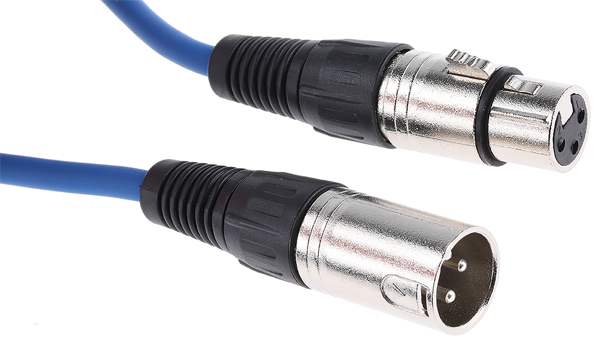 RS PRO Female XLR to Male XLR XLR Cable, Black, 3 m