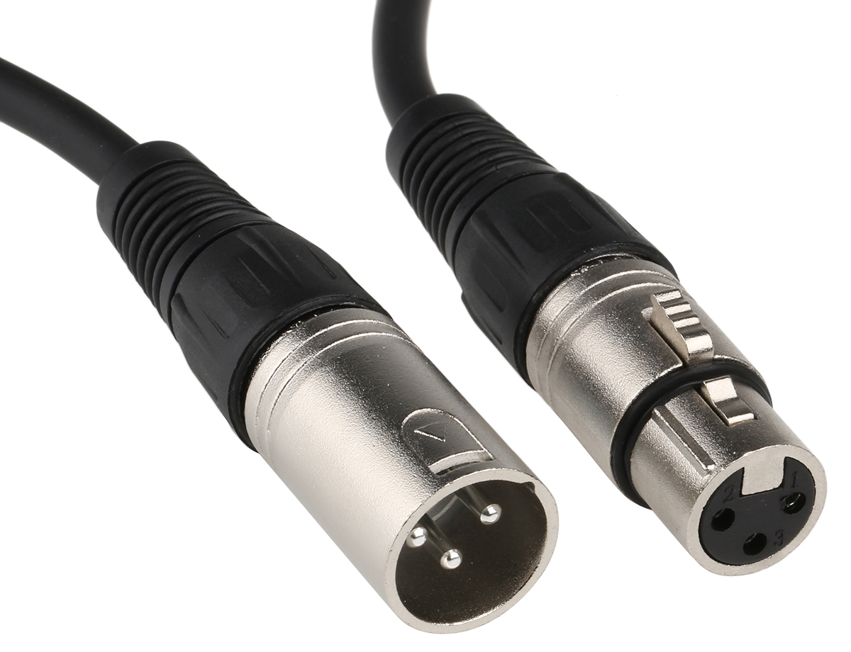RS PRO Female XLR3 to Male XLR3 XLR Cable, Black, 10 m