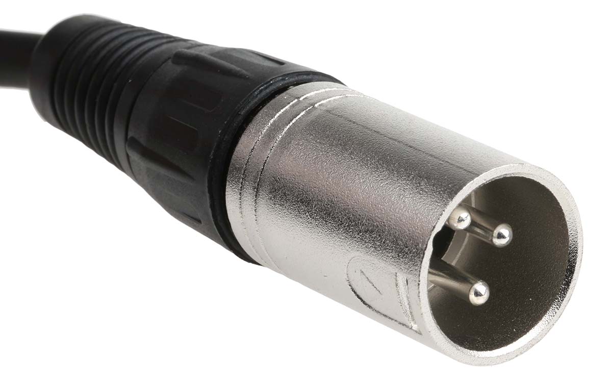 RS PRO Female XLR to Male XLR XLR Cable, Black, 20 m