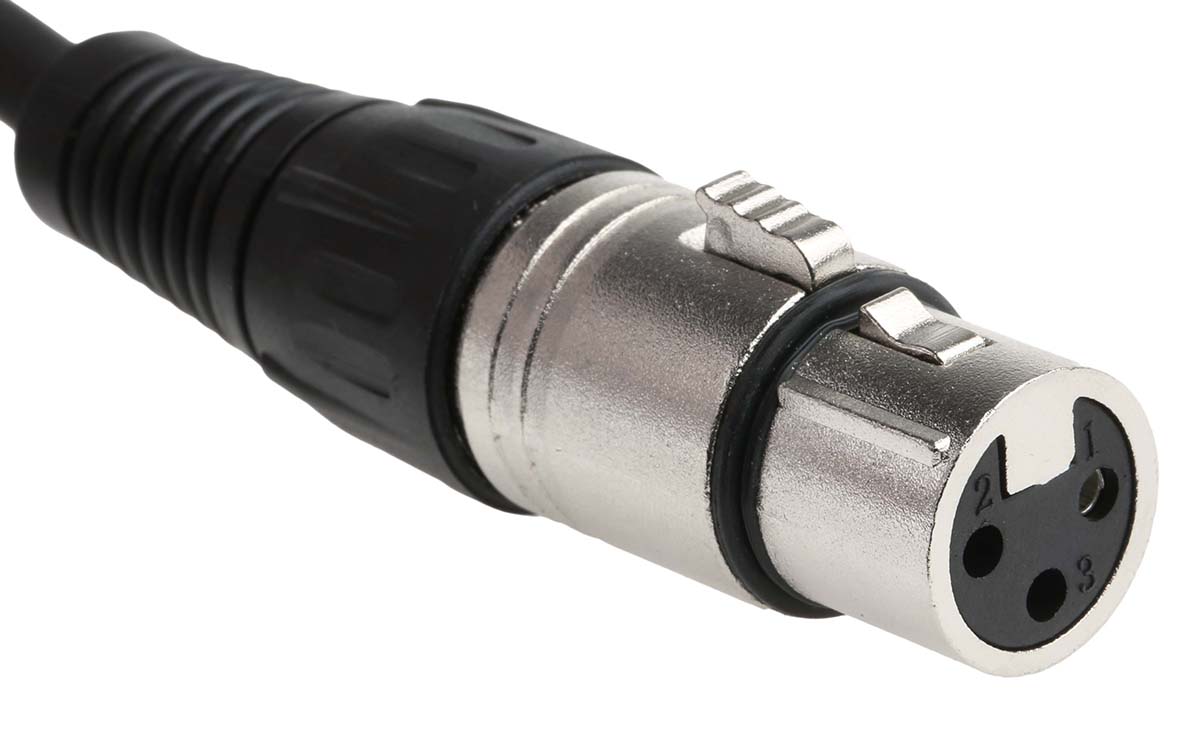 742-4523 RS PRO Female XLR to Male XLR XLR Cable, Black, 20 m