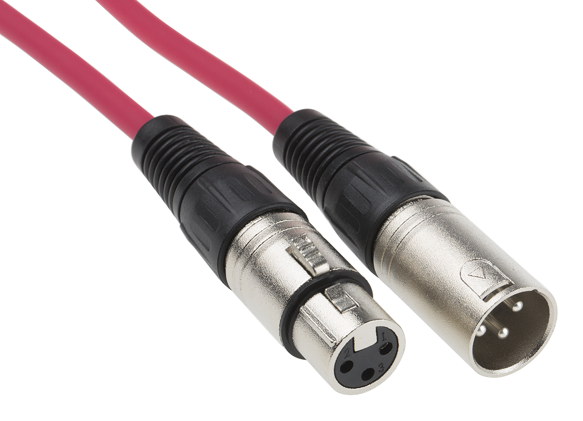 RS PRO Female XLR to Male XLR XLR Cable, Red, 10 m