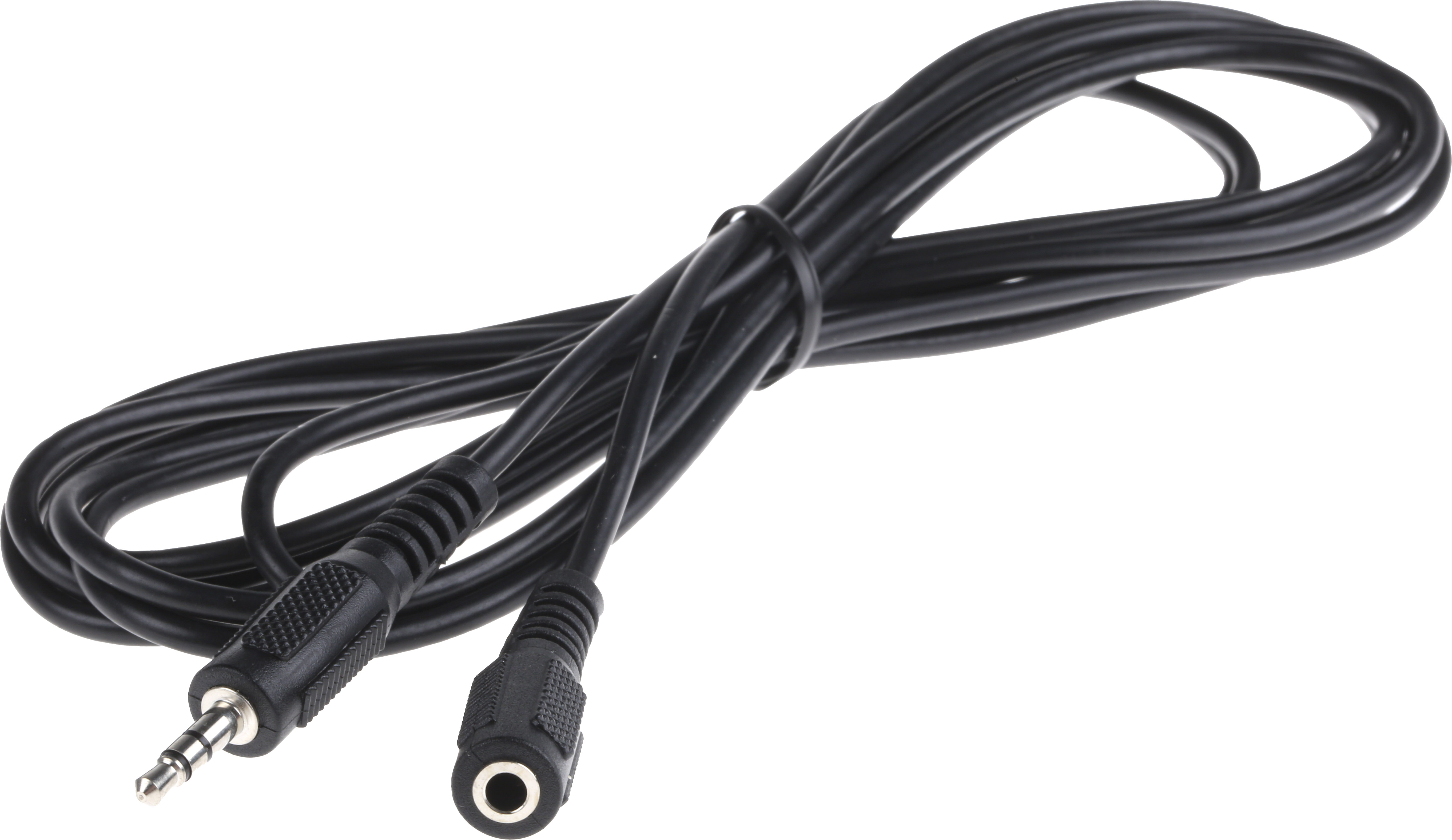 RS PRO Male 3.5 mm Stereo Jack to Female 3.5 mm Stereo Jack Auxiliary Cable, Black, 3 m