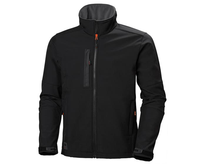 Helly Hansen Kensington Black, Water Resistant Softshell Jacket YKK Zip, M 1 EA