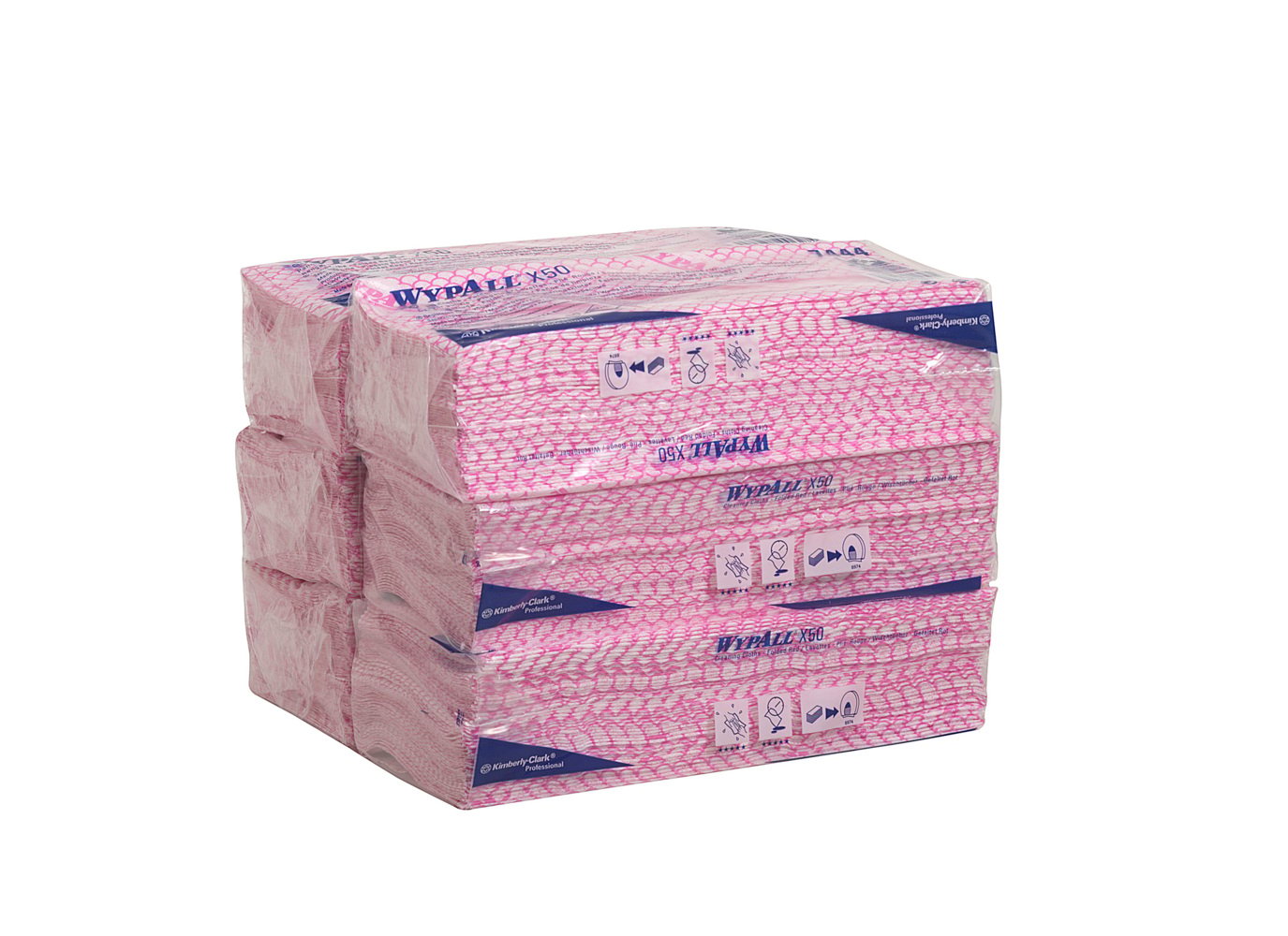 7444 WYPALL WYPALL Red Cloths for General Cleaning, Dry Use, Box of 25 Per Pack, 418 x 247 mm, Repeat Use