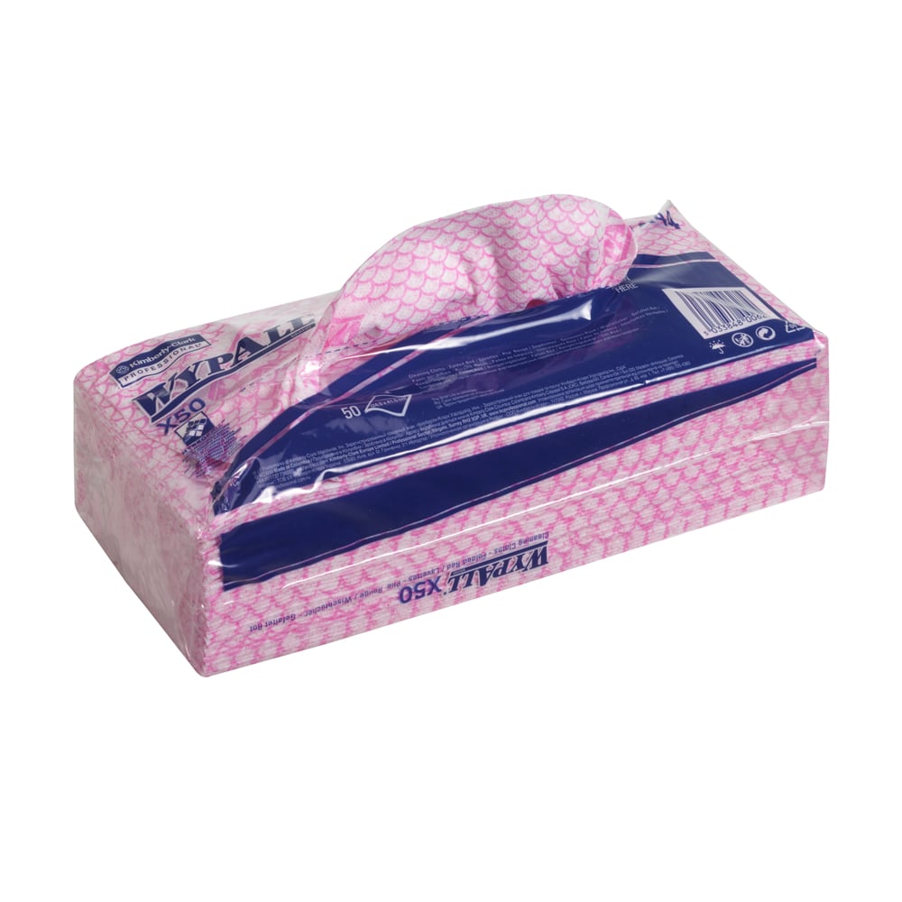 7444 WYPALL WYPALL Red Cloths for General Cleaning, Dry Use, Box of 25 Per Pack, 418 x 247 mm, Repeat Use