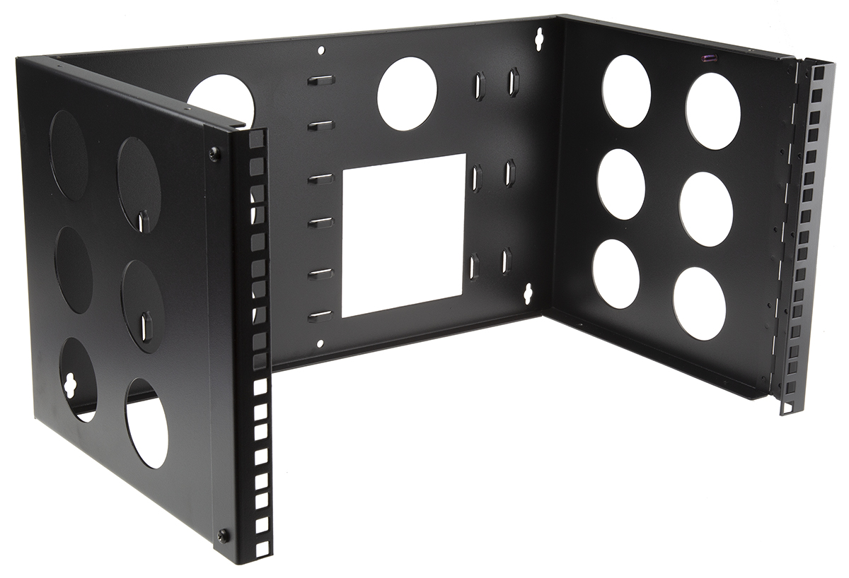 RS PRO Black 6 U Steel 19 in Wall Cabinet , with Open Frame Frame, 300 mm, 267 mm Height 502 mm